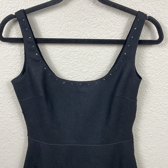 Valentino Wool and Sheer Lace Paneled Mini Fit Flare Dress Gladiator Pleat 4 - Picture 3 of 16